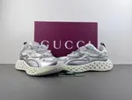 Gucci Cub3d Sneakers "Silver-White Demetra" – Style No. 819709-FAEIV-8149 (Authentic)