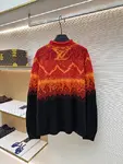 LOUIS VUITTON monogram patchwork jacquard chunky knit wool sweater