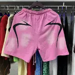 Hellstar  Shorts, Cement Print Distressed Loose Casual Shorts for Men and Women