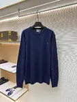 Dior monogrammed color-blocked embroidered wool knit sweater