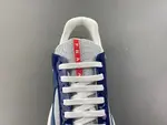 Prada America, royal blue and greyish white