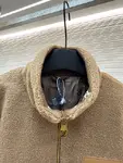 LOUIS VUITTON Stand Collar Jacquard Logo Fleece Jacket