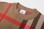 Burberry check wool blend crew neck knit sweater