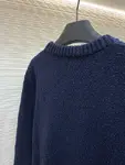 LOUIS VUITTON Letter Embroidered Wool Knit Pullover Sweater