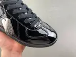 Maison Margiela Replica All-Black Glossy Leather Low-Top Sneakers (Style No. S58WS0109)