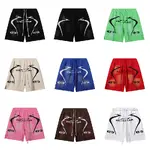 Hellstar  Shorts, Cement Print Distressed Loose Casual Shorts for Men and Women