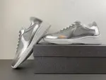 Prada America, silver-grey, white knee-length leather