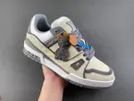 Louis Vuitton LV trainer, beige-grey, reflective LV collaboration.