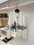 LOUIS VUITTON Ski Collection Patterned Single-Breasted Cardigan V-Neck Knit Sweater