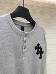 Chrome Hearts Patchwork Henley Collar Waffle Sweatshirt