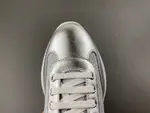 Prada America, silver-grey, white knee-length leather