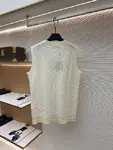 LOUIS VUITTON Letter Embroidery Floral Beaded Sequin Jacquard Knit Vest