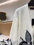 LOUIS VUITTON Ski Collection Patterned Single-Breasted Cardigan V-Neck Knit Sweater