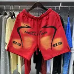 Hellstar  Shorts, Cement Print Distressed Loose Casual Shorts for Men and Women