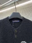 LOUIS VUITTON Jacquard Logo Knit Wool Cardigan