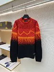 LOUIS VUITTON monogram patchwork jacquard chunky knit wool sweater
