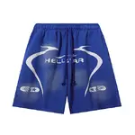 Hellstar  Shorts, Cement Print Distressed Loose Casual Shorts for Men and Women