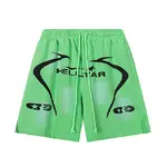 Hellstar  Shorts, Cement Print Distressed Loose Casual Shorts for Men and Women