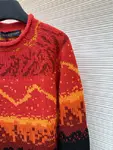 LOUIS VUITTON monogram patchwork jacquard chunky knit wool sweater