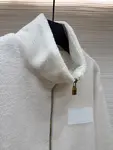 LOUIS VUITTON Stand Collar Jacquard Logo Fleece Jacket