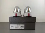 Prada America, silver-grey, white knee-length leather