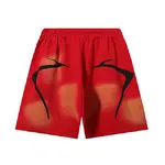 Hellstar  Shorts, Cement Print Distressed Loose Casual Shorts for Men and Women