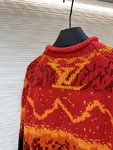 LOUIS VUITTON monogram patchwork jacquard chunky knit wool sweater