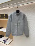 LOUIS VUITTON stand-up collar letter embossed jacket