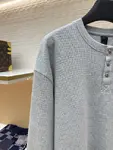 Chrome Hearts Patchwork Henley Collar Waffle Sweatshirt