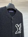 LOUIS VUITTON Jacquard Logo Knit Wool Cardigan