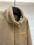 LOUIS VUITTON Stand Collar Jacquard Logo Fleece Jacket