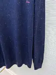 Dior monogrammed color-blocked embroidered wool knit sweater