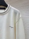 LOUIS VUITTON Letter Embroidery Color Block Striped Wool Knit Sweater