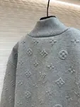 LOUIS VUITTON stand-up collar letter embossed jacket