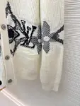 LOUIS VUITTON Ski Collection Patterned Single-Breasted Cardigan V-Neck Knit Sweater