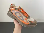 Christian Dior running shoes, brown and orange.