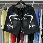 Hellstar  Shorts, Cement Print Distressed Loose Casual Shorts for Men and Women