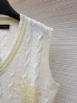 LOUIS VUITTON Letter Embroidery Floral Beaded Sequin Jacquard Knit Vest