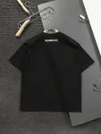 Brown Striped Embroidery T Shirt