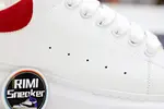 ALXNDER MC MCQUEEN WHITE SMOOTH CALF LEATHER RED SUEDE