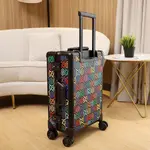 GUCCI Luggage/Vintage Trolley Case Classic Flower Pattern Aluminum Frame Size: 20 inches