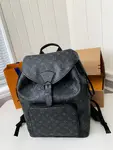 L*V's New MONTSOURIS Men's Black Flower Backpack M45583, Top Quality Size: 32 * 40 * 19cm