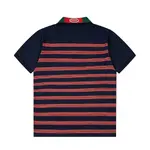 Contrast Color Striped Polo Shirt