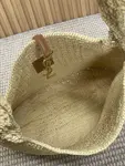 YSL Apricot Braid/Gold Handmade Braided Bag Raffia Braided Style No.: 690941  Size: 30×37×14cm