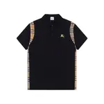 Brown Stripe Stitching Polo T Shirt