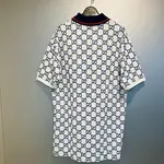 Classic All-Over Print White Polo Shirt