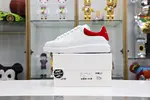 ALXNDER MC MCQUEEN WHITE SMOOTH CALF LEATHER RED SUEDE