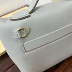 Hermès new Kelly2424mini handmade glacier white evercolor Swift leather size: 21cm