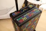 GUCCI Luggage/Vintage Trolley Case Classic Flower Pattern Aluminum Frame Size: 20 inches