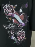 Front & Back Rhinestone Destroyed T-Shirt